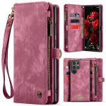 CASEME For Samsung Galaxy S26 Ultra Case 2-in-1 Detachable Magnetic Zipper Wallet Vegan Leather Flip Cover
