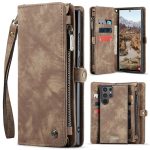 CASEME For Samsung Galaxy S26 Ultra Case 2-in-1 Detachable Magnetic Zipper Wallet Vegan Leather Flip Cover