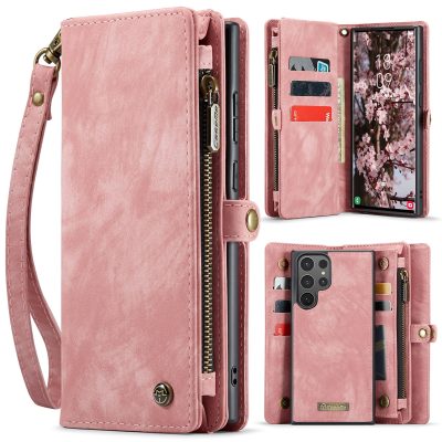 6601202017E-1 CASEME For Samsung Galaxy S26 Ultra Case 2-in-1 Detachable Magnetic Zipper Wallet Vegan Leather Flip Cover