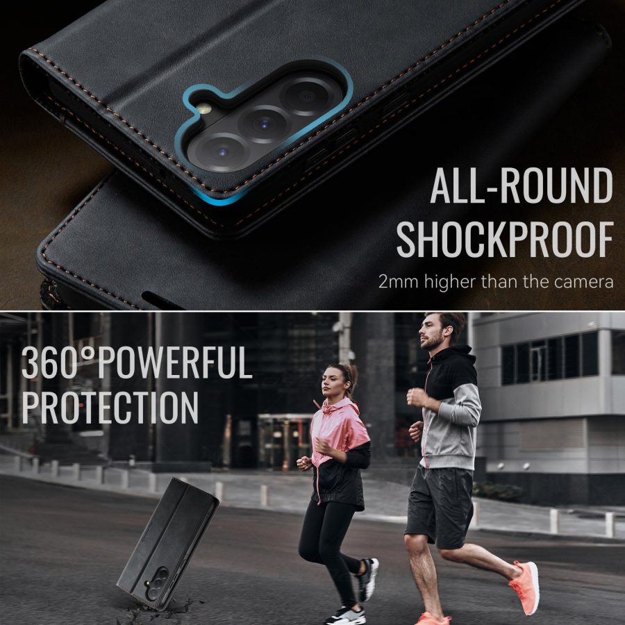 6601202959A-6 CASEME For Samsung Galaxy A57 Case RFID Blocking Wallet Calf Texture Vegan Leather Flip Cover