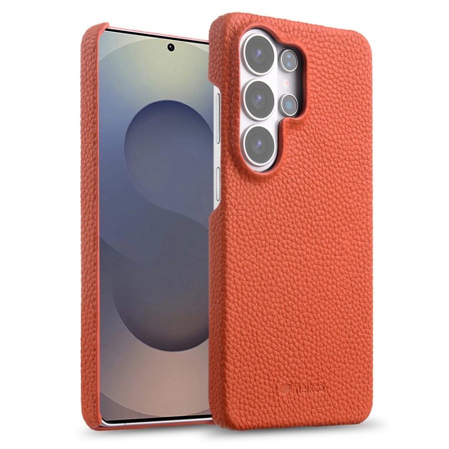 6601205461F-1 MELKCO For Samsung Galaxy S26 Ultra Case Genuine Cow Leather PC Phone Cover Magnetic Case