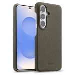 MELKCO For Samsung Galaxy S26+ Case Genuine Cow Leather PC Phone Cover Magnetic Case