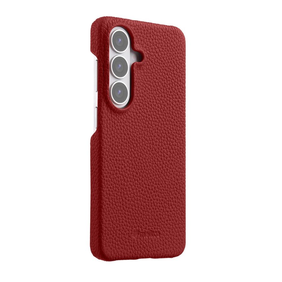 MELKCO For Samsung Galaxy S26+ Case Genuine Cow Leather PC Phone Cover Magnetic Case