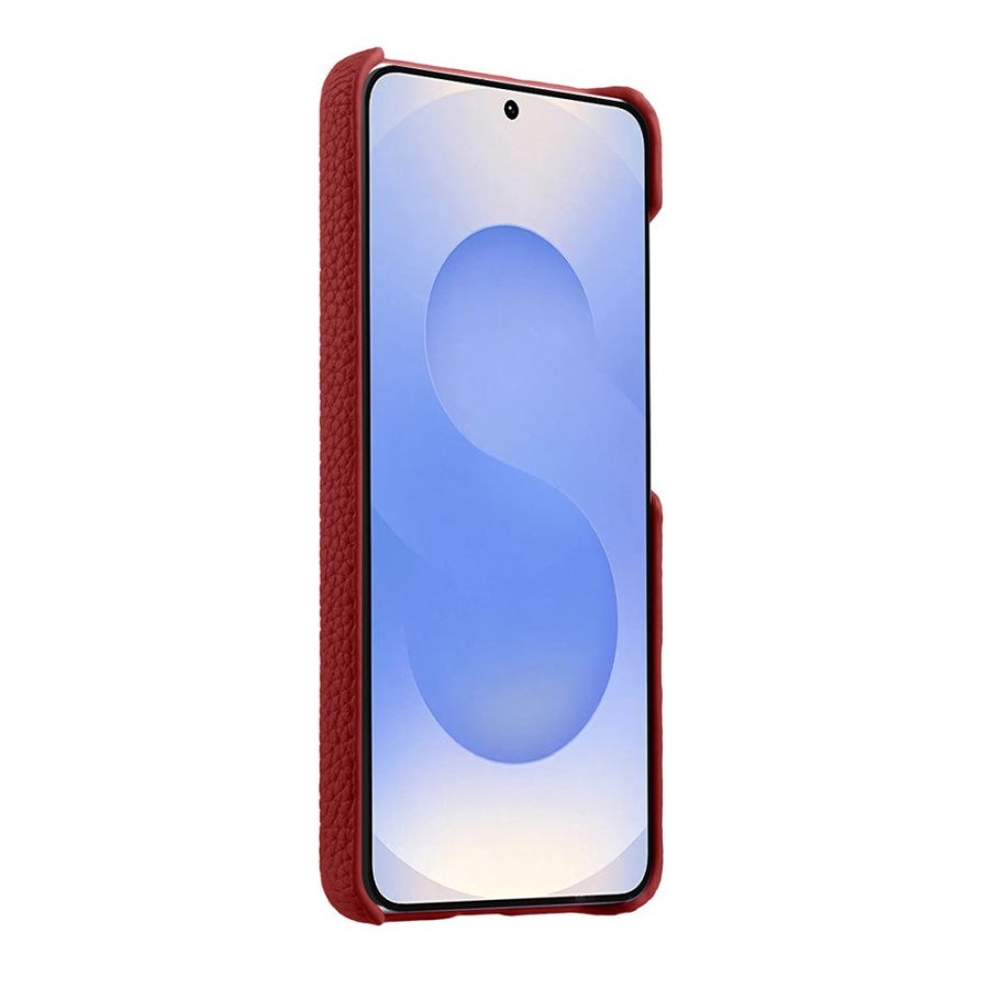 MELKCO For Samsung Galaxy S26+ Case Genuine Cow Leather PC Phone Cover Magnetic Case