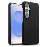 MELKCO For Samsung Galaxy S26 Case Genuine Cow Leather PC Phone Cover Magnetic Case