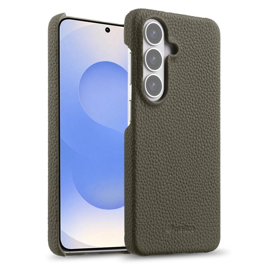 MELKCO For Samsung Galaxy S26 Case Genuine Cow Leather PC Phone Cover Magnetic Case
