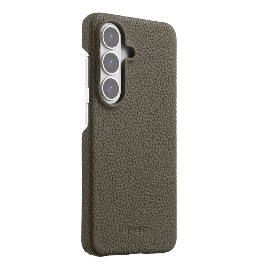 MELKCO For Samsung Galaxy S26 Case Genuine Cow Leather PC Phone Cover Magnetic Case