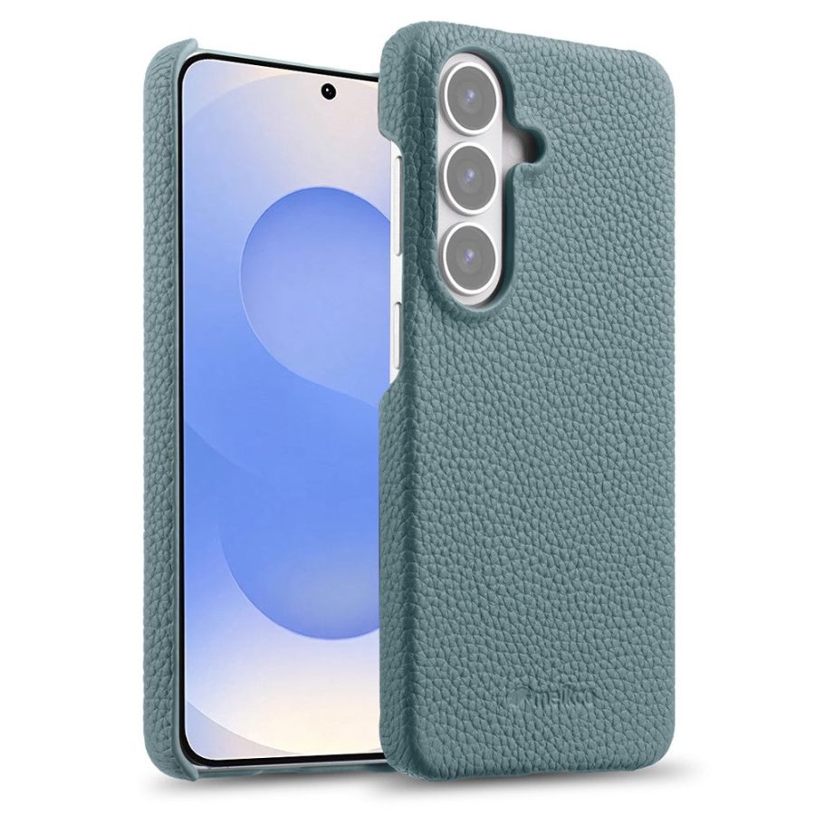 MELKCO For Samsung Galaxy S26 Case Genuine Cow Leather PC Phone Cover Magnetic Case