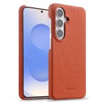 MELKCO For Samsung Galaxy S26 Case Genuine Cow Leather PC Phone Cover Magnetic Case