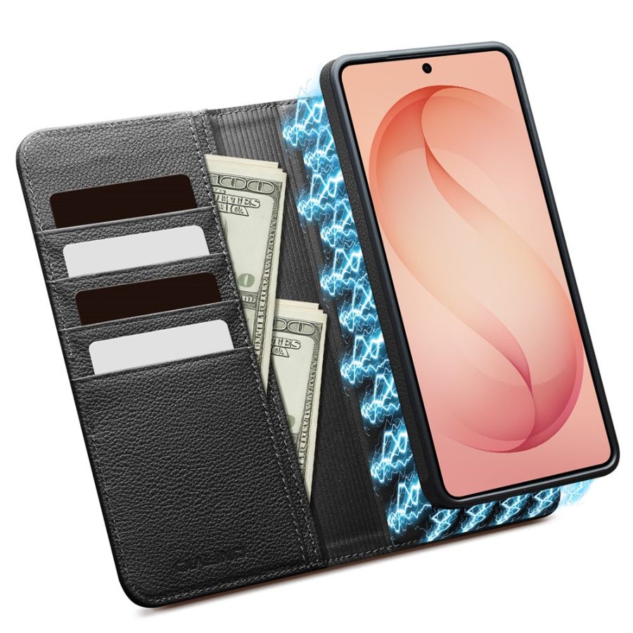6601205638A-4_c6a14cba-51b4-47bf-9218-b2e422545285 QIALINO For Samsung Galaxy S26 Ultra Case Detachable Magnetic Wallet Genuine Leather Flip Phone Cover
