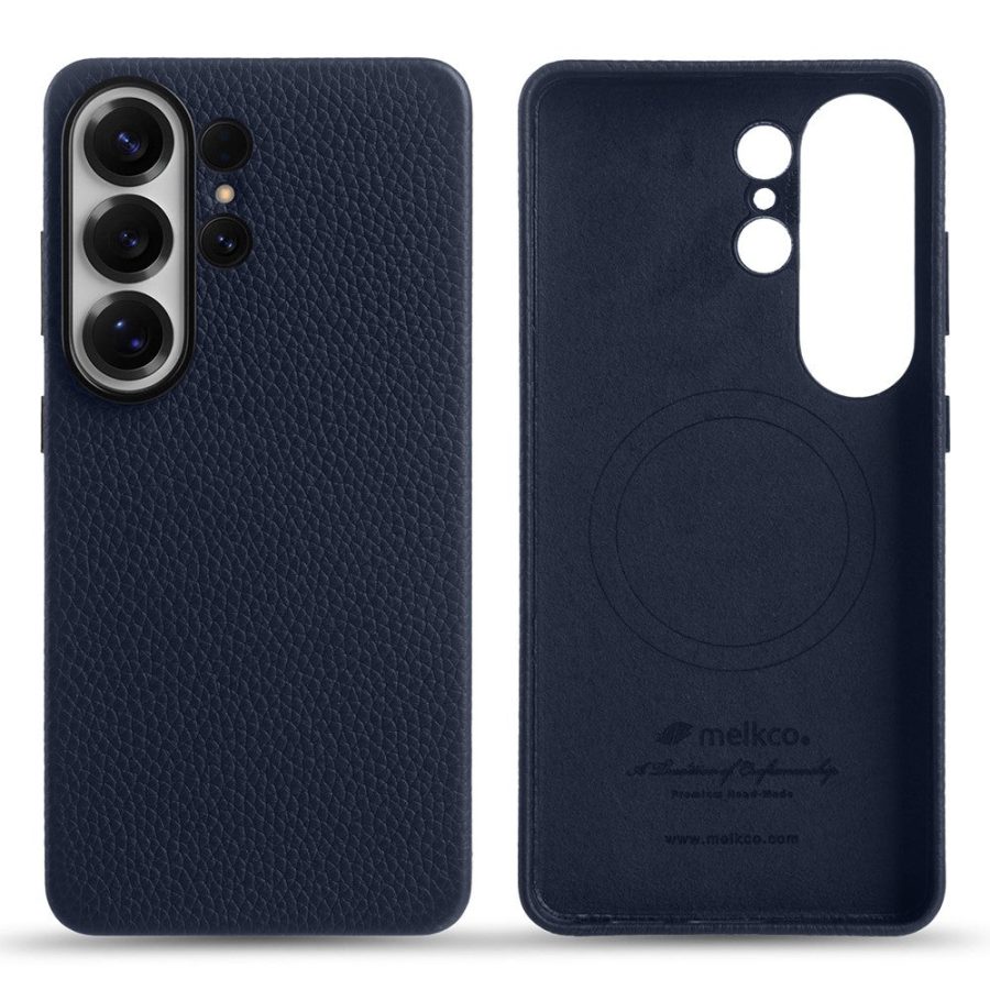 6601207161B-1 MELKCO For Samsung Galaxy S26 Ultra Magnetic Case Genuine Cow Leather - PC Phone Back Cover