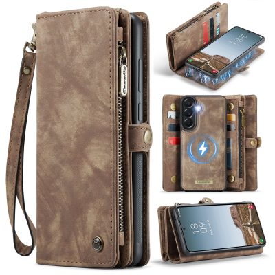 6601208770D-1 CASEME For Samsung Galaxy A37 Case 2-in-1 Detachable Magnetic Zipper Wallet Vegan Leather Flip Cover