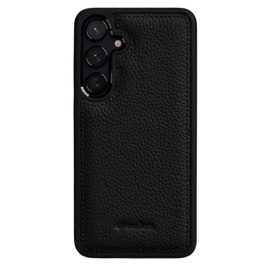 6601214250C-1 MELKCO For Samsung Galaxy S26 Case Genuine Cow Leather Coated PC Phone Cover