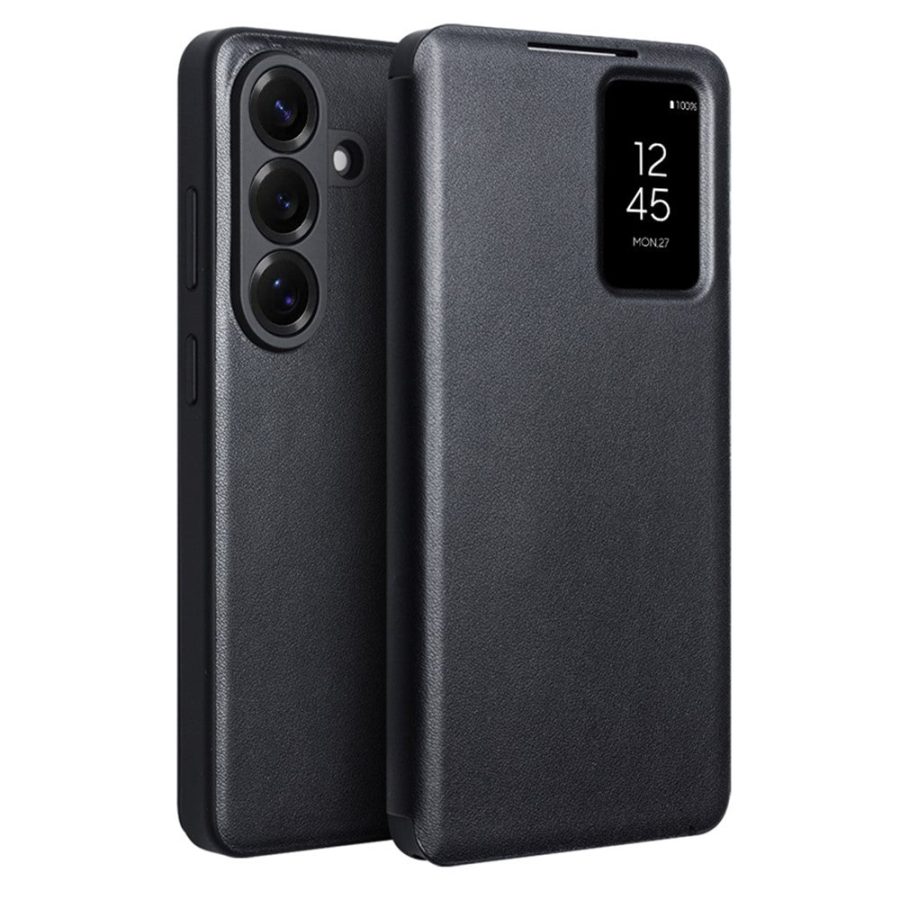 6601214444A-1_c7fb6e7c-1338-44b1-980f-38db1b7053d4 QIALINO For Samsung Galaxy S26+ Wallet Case Genuine Leather Flip Phone Cover with Smart View Window With App
