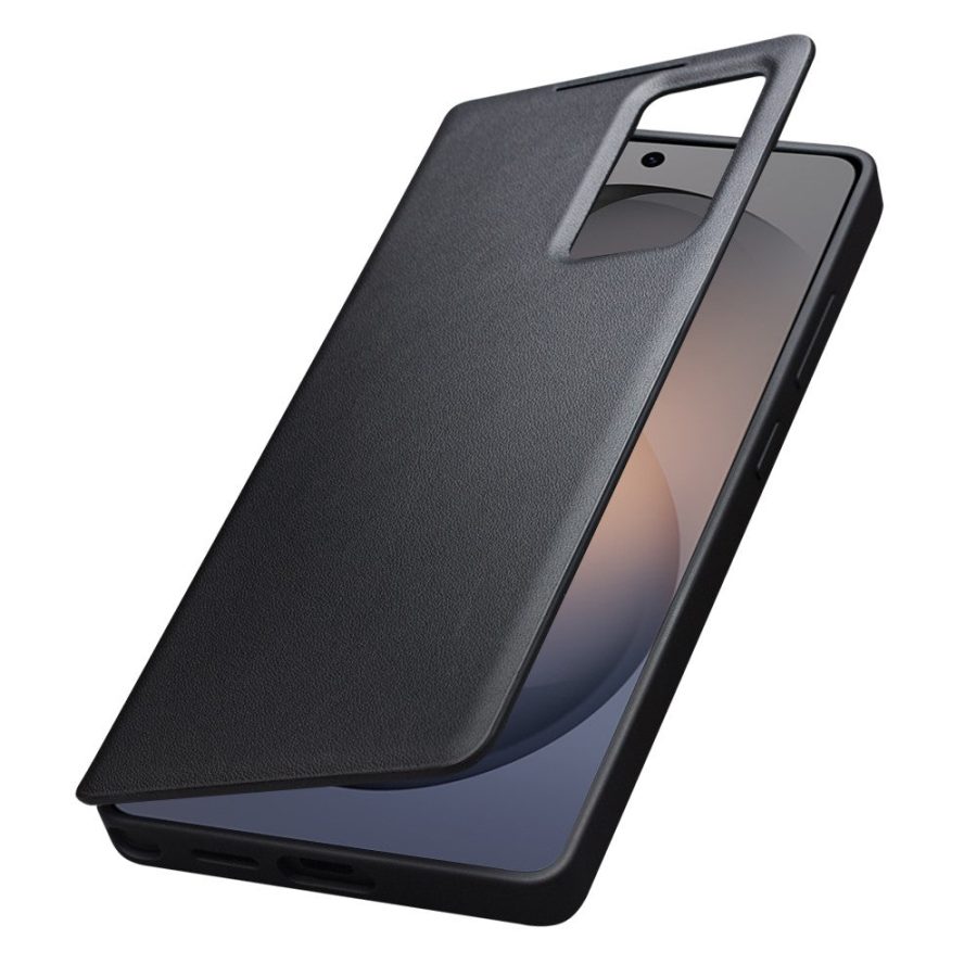 6601214444A-3 QIALINO For Samsung Galaxy S26+ Wallet Case Genuine Leather Flip Phone Cover with Smart View Window With App