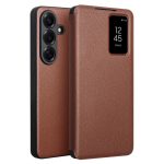 QIALINO For Samsung Galaxy S26+ Wallet Case Genuine Leather Flip Phone Cover with Smart View Window With App