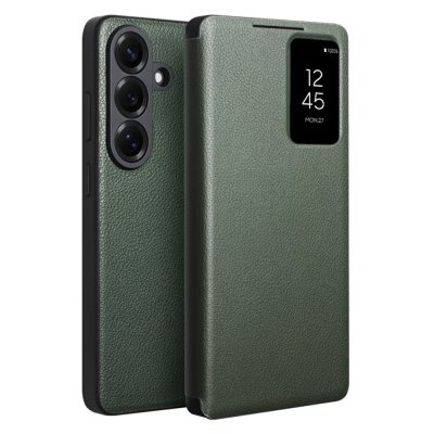 6601214446C-1_8396d5cc-2132-4e70-af64-c6edeec8a990 QIALINO For Samsung Galaxy S26 Wallet Case Genuine Leather Flip Phone Cover with Smart View Window With App