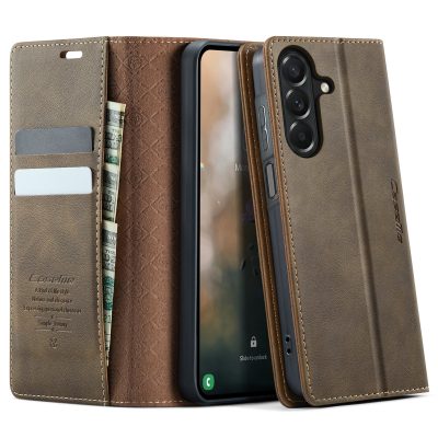 6601216405C-1 CASEME For Samsung Galaxy A27 Case RFID Blocking Wallet Calf Texture Vegan Leather Flip Cover