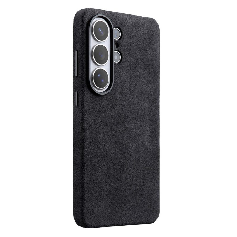 6601218477B-1 MELKCO For Samsung Galaxy S26 Ultra Magnetic Case Alcantara Leather - PC Phone Cover with Metal Keys