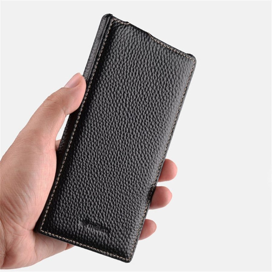 6601219720A-2 MELKCO Bovine Genuine Leather Case for Samsung Galaxy S26 Ultra Vertical Flip Cover with Magnetic Support
