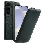 MELKCO Bovine Genuine Leather Case for Samsung Galaxy S26+ Vertical Flip Cover with Magnetic Support