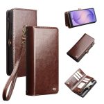 QIALINO Business Style For Samsung Galaxy S26 Ultra Case Genuine Leather Detachable 2-in-1 Wallet Flip Phone Cover with Shoulder Strap & Wrist Strap