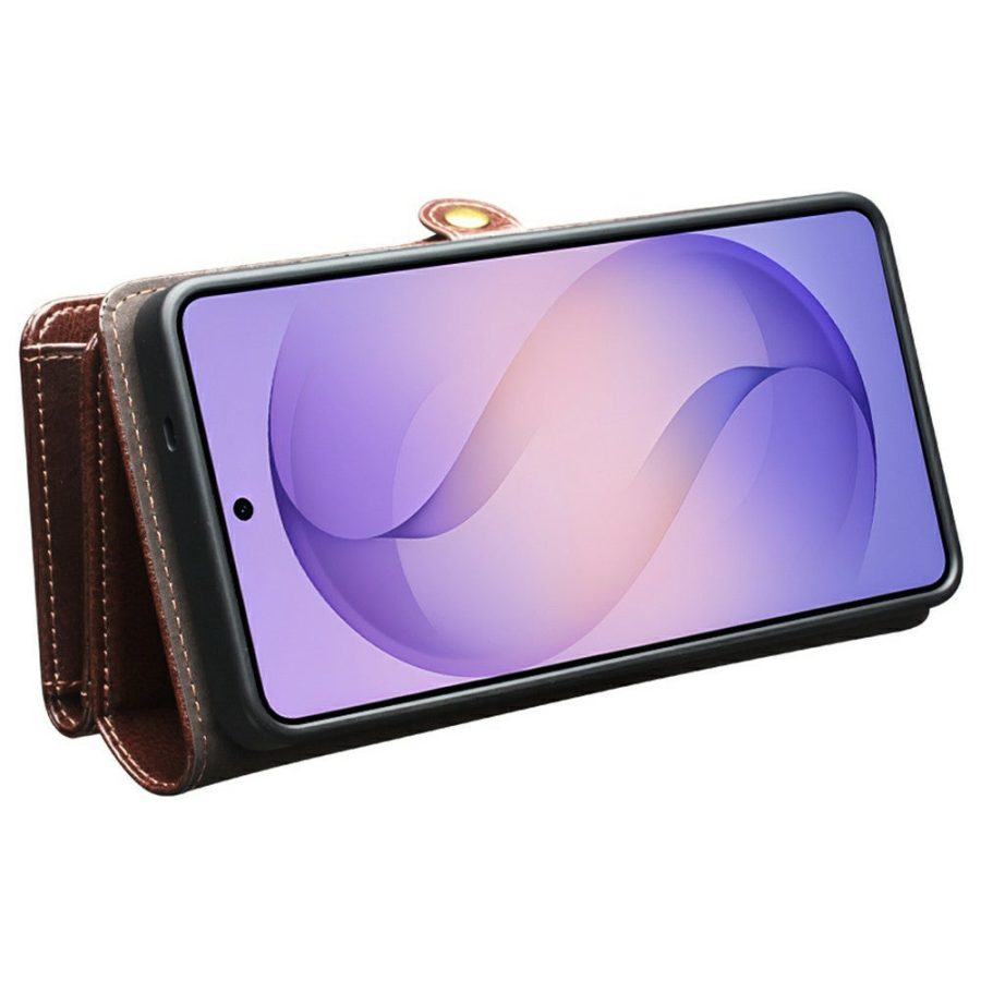 6601221855A-5 QIALINO Business Style For Samsung Galaxy S26 Ultra Case Genuine Leather Detachable 2-in-1 Wallet Flip Phone Cover with Shoulder Strap & Wrist Strap