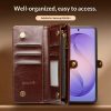 6601221855A-7 QIALINO Business Style For Samsung Galaxy S26 Ultra Case Genuine Leather Detachable 2-in-1 Wallet Flip Phone Cover with Shoulder Strap & Wrist Strap