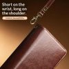 6601221856A-16 QIALINO Business Style For Samsung Galaxy S25 Ultra Case Genuine Leather Detachable 2-in-1 Wallet Flip Phone Cover with Shoulder Strap & Wrist Strap
