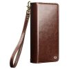 6601221856A-17 QIALINO Business Style For Samsung Galaxy S25 Ultra Case Genuine Leather Detachable 2-in-1 Wallet Flip Phone Cover with Shoulder Strap & Wrist Strap