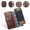 6601221856A-2 QIALINO Business Style For Samsung Galaxy S25 Ultra Case Genuine Leather Detachable 2-in-1 Wallet Flip Phone Cover with Shoulder Strap & Wrist Strap