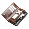 6601221856A-5 QIALINO Business Style For Samsung Galaxy S25 Ultra Case Genuine Leather Detachable 2-in-1 Wallet Flip Phone Cover with Shoulder Strap & Wrist Strap