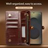 6601221856A-7 QIALINO Business Style For Samsung Galaxy S25 Ultra Case Genuine Leather Detachable 2-in-1 Wallet Flip Phone Cover with Shoulder Strap & Wrist Strap