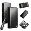 6601221856B-1 QIALINO Business Style For Samsung Galaxy S25 Ultra Case Genuine Leather Detachable 2-in-1 Wallet Flip Phone Cover with Shoulder Strap & Wrist Strap