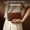 6601221857A-14 QIALINO Business Style iPhone 17 Pro Max Case Genuine Leather Detachable 2-in-1 Wallet Flip Phone Cover with Shoulder Strap & Wrist Strap