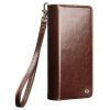 6601221857A-17 QIALINO Business Style iPhone 17 Pro Max Case Genuine Leather Detachable 2-in-1 Wallet Flip Phone Cover with Shoulder Strap & Wrist Strap