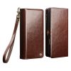 6601221857A-4 QIALINO Business Style iPhone 17 Pro Max Case Genuine Leather Detachable 2-in-1 Wallet Flip Phone Cover with Shoulder Strap & Wrist Strap