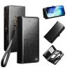 6601221857B-1 QIALINO Business Style iPhone 17 Pro Max Case Genuine Leather Detachable 2-in-1 Wallet Flip Phone Cover with Shoulder Strap & Wrist Strap