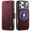 CASEME For iPhone 17 Pro Max Case RFID Blocking Wallet Vegan Leather Flip Cover with Magnetic Support