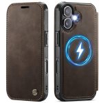 CASEME For iPhone 16 Case RFID Blocking Wallet Vegan Leather Flip Cover with Magnetic Support