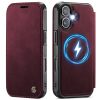 CASEME For iPhone 16 Case RFID Blocking Wallet Vegan Leather Flip Cover with Magnetic Support