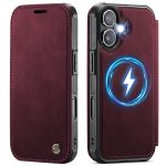 CASEME For iPhone 16 Case RFID Blocking Wallet Vegan Leather Flip Cover with Magnetic Support