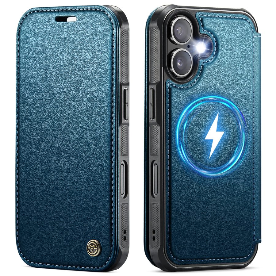 CASEME For iPhone 16 Plus Case RFID Blocking Wallet Vegan Leather Flip Cover with Magnetic Support