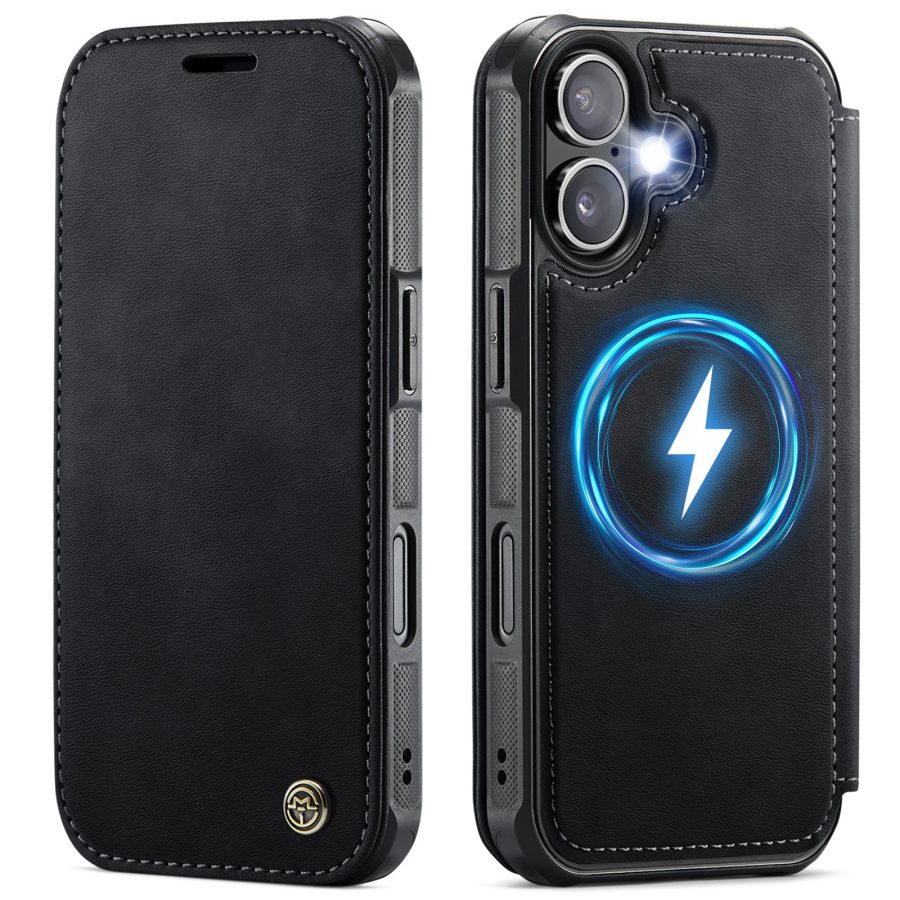 CASEME For iPhone 17 Case RFID Blocking Wallet Vegan Leather Flip Cover with Magnetic Support