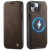 CASEME For iPhone 13 Case RFID Blocking Wallet Vegan Leather Flip Cover with Magnetic Support