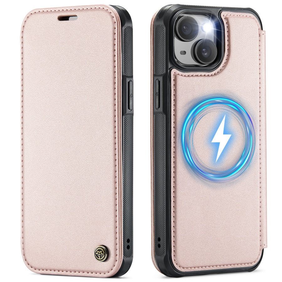 CASEME For iPhone 13 Case RFID Blocking Wallet Vegan Leather Flip Cover with Magnetic Support