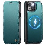 CASEME For iPhone 14 Case RFID Blocking Wallet Vegan Leather Flip Cover with Magnetic Support
