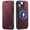 CASEME For iPhone 14 Case RFID Blocking Wallet Vegan Leather Flip Cover with Magnetic Support