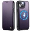 CASEME For iPhone 14 Case RFID Blocking Wallet Vegan Leather Flip Cover with Magnetic Support