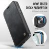 CASEME For iPhone 15 Case RFID Blocking Wallet Vegan Leather Flip Cover with Magnetic Support
